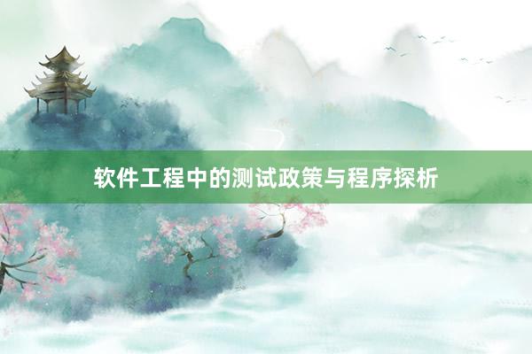 软件工程中的测试政策与程序探析
